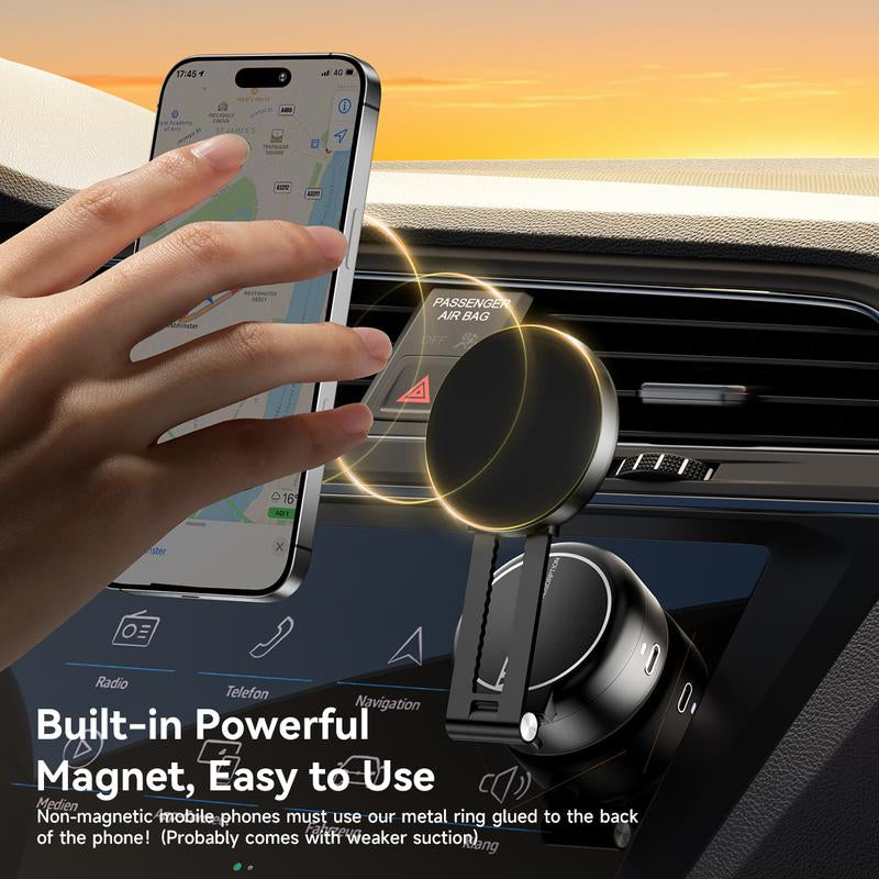 Electric Suction Cup Phone Mount,Phone Mount for Car/ Mirror/Gym/Office,Double Side Available,Retractable and 360° Rotatable,Holder for Mobile Phones