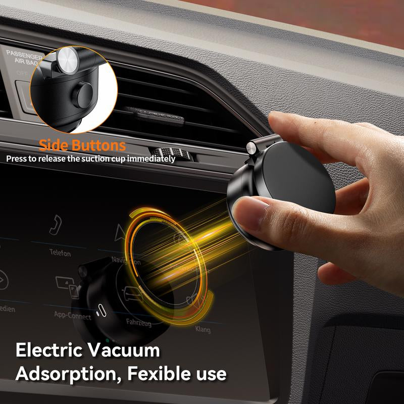 Electric Suction Cup Phone Mount,Phone Mount for Car/ Mirror/Gym/Office,Double Side Available,Retractable and 360° Rotatable,Holder for Mobile Phones