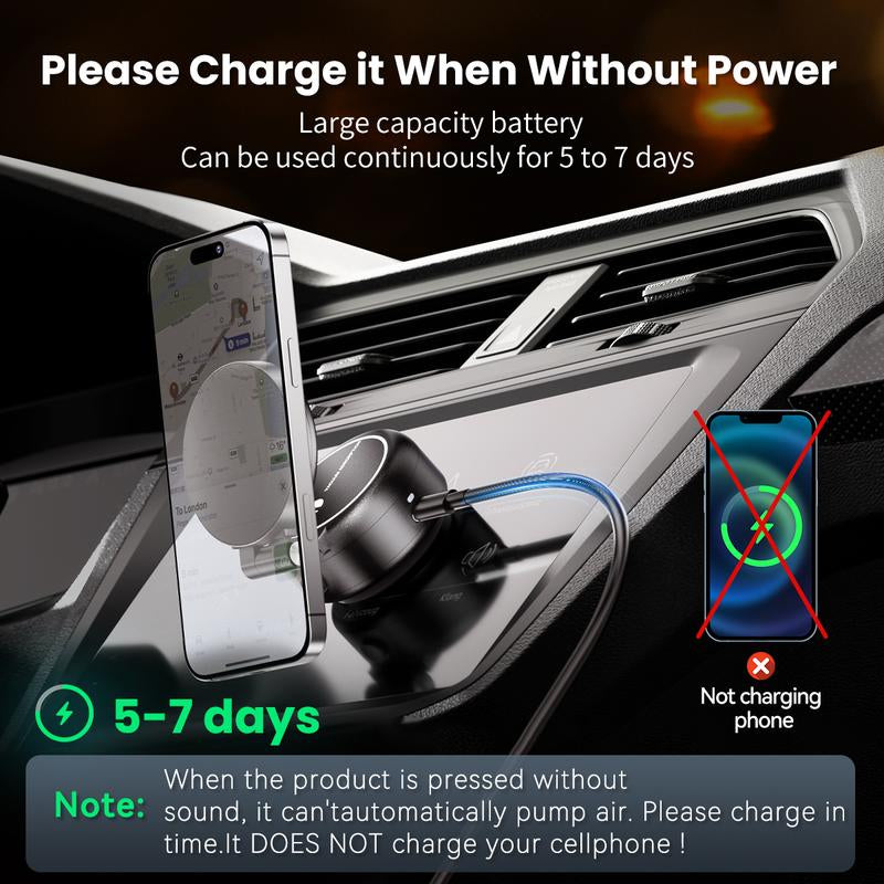 Electric Suction Cup Phone Mount,Phone Mount for Car/ Mirror/Gym/Office,Double Side Available,Retractable and 360° Rotatable,Holder for Mobile Phones