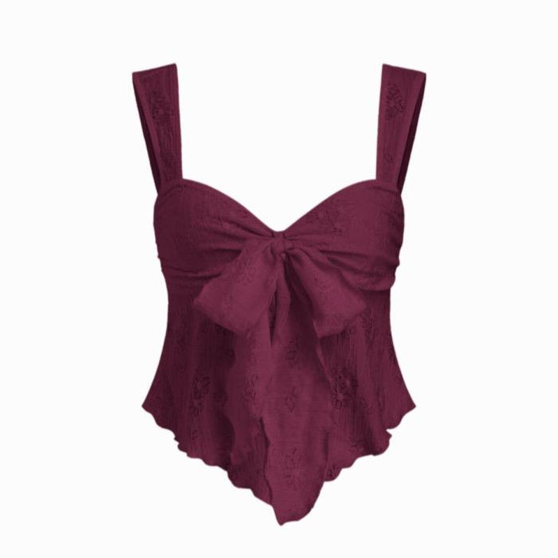 Cider Women'S Lace Sweetheart Bowknot Tank Top, Comfort Floral Cut-Out Cami for Summer School to Party & Vacation Outfits, Cute Sleeveless Blouses