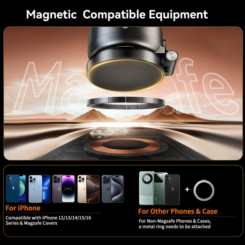 Electric Suction Cup Phone Mount,Phone Mount for Car/ Mirror/Gym/Office,Double Side Available,Retractable and 360° Rotatable,Holder for Mobile Phones