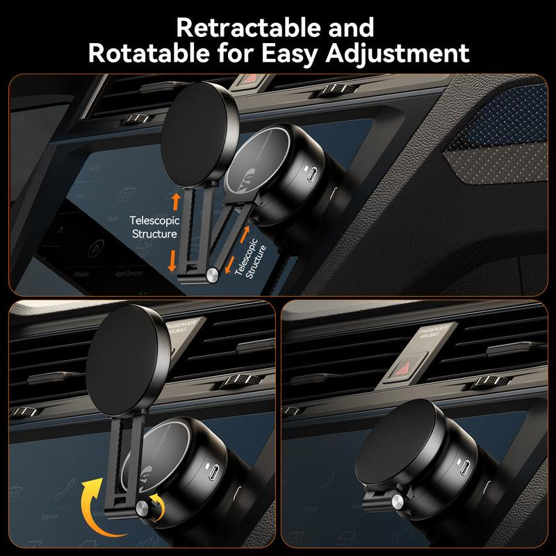 Electric Suction Cup Phone Mount,Phone Mount for Car/ Mirror/Gym/Office,Double Side Available,Retractable and 360° Rotatable,Holder for Mobile Phones