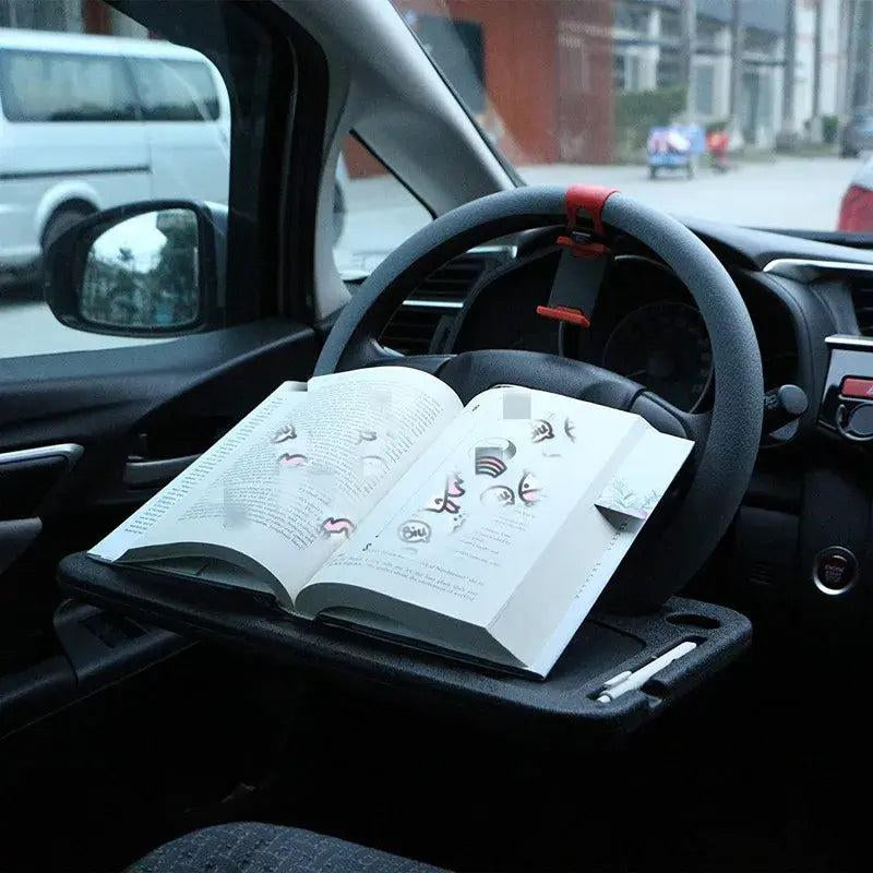 Automobile Driver Table on Steering Wheel for Laptop, Books, Food/Drink, Makeup Etc