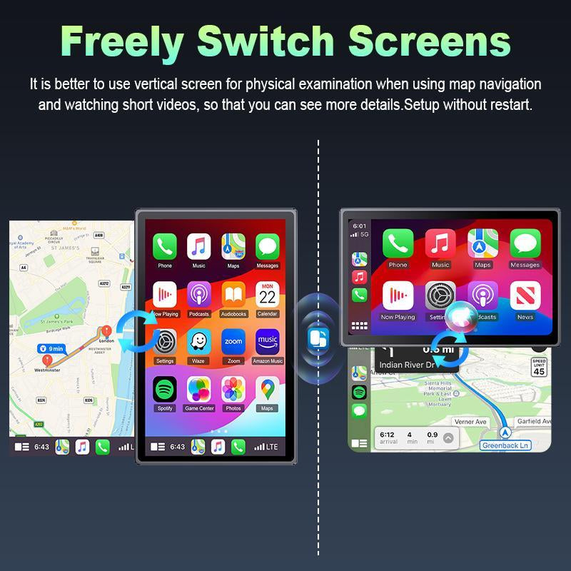 8.1"/ 7" Inch Portable Wireless Apple Carplay Screen and Android Auto, Car Video Players,Carplay Screen