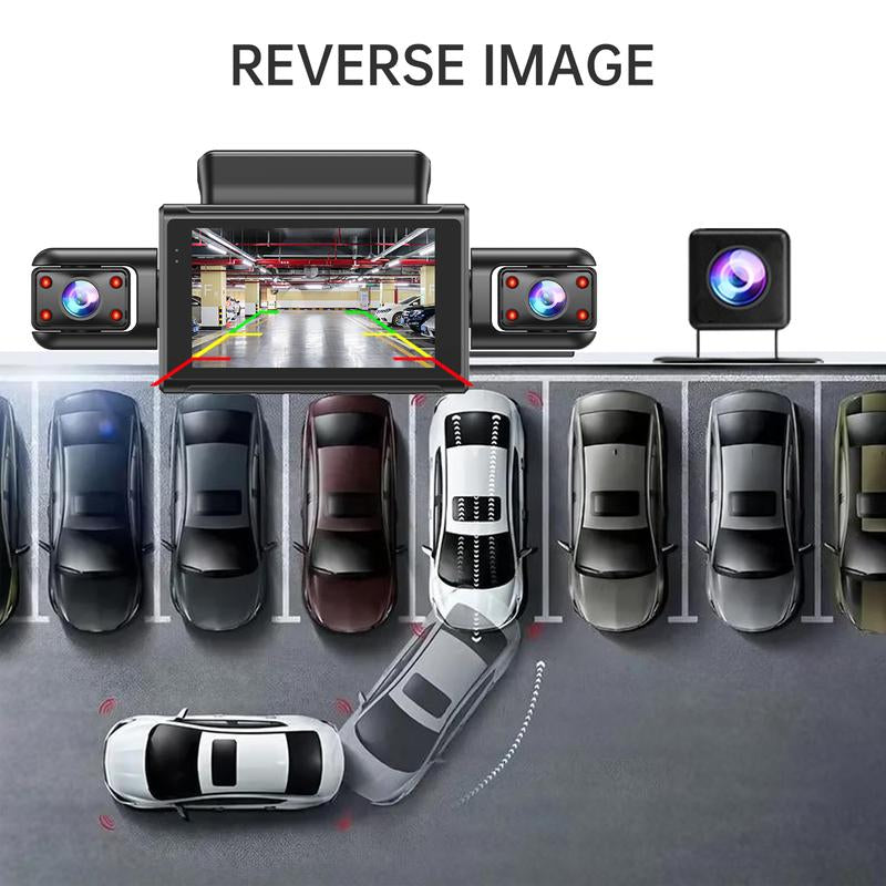 4-Lens Car Camera with 64GB Memory Card, Car DVR 3.0 Inch Night View Car Recorder, Wifi Car Dashcam, 1 Set 360° Swivel Camera, Car Accessories