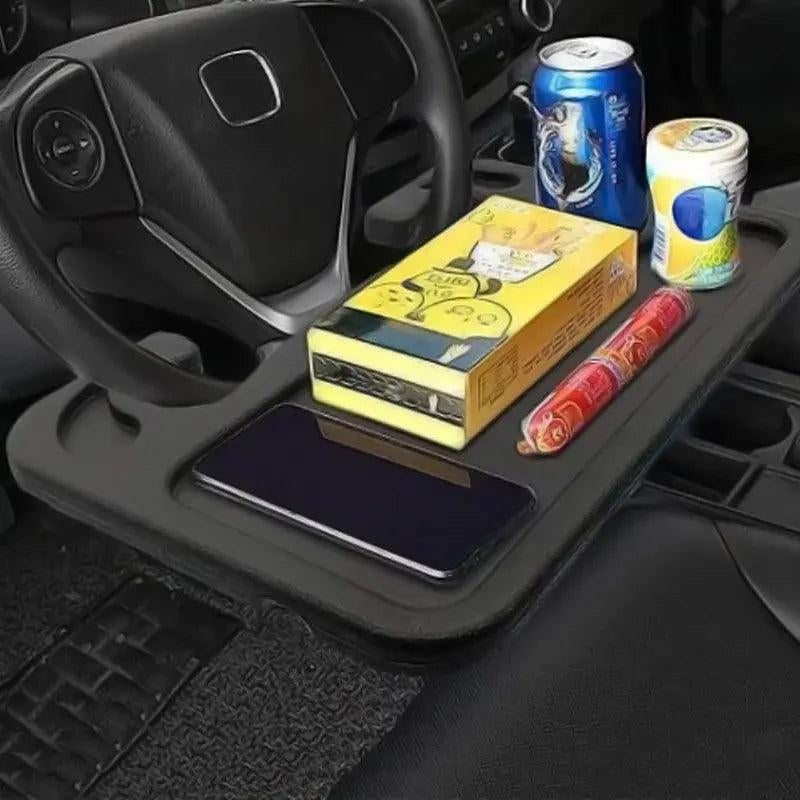 Automobile Driver Table on Steering Wheel for Laptop, Books, Food/Drink, Makeup Etc