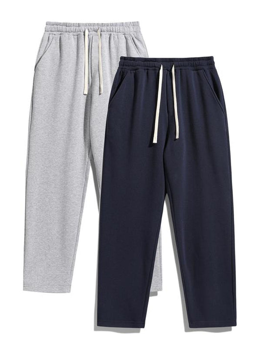 Men'S Solid Thermal Lined Drawstring Waist Pants, Casual Relaxed Comfy Regular Fit Plain Straight Leg Trousers for Fall & Winter, Pants for Men, Men'S Bottoms for Daily Wear, Work Pants Men, Mens Pants, Menswear, Street Style