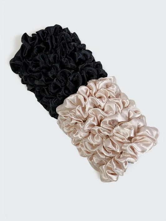 Simple Plain Soft Satin Scrunchies, Rubber Bands, Minimalist Casual Versatile Ponytail Holder, Cute Hair Accessories for Women, Wavy Curly Scrunchies