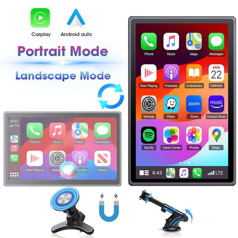 8.1"/ 7" Inch Portable Wireless Apple Carplay Screen and Android Auto, Car Video Players,Carplay Screen