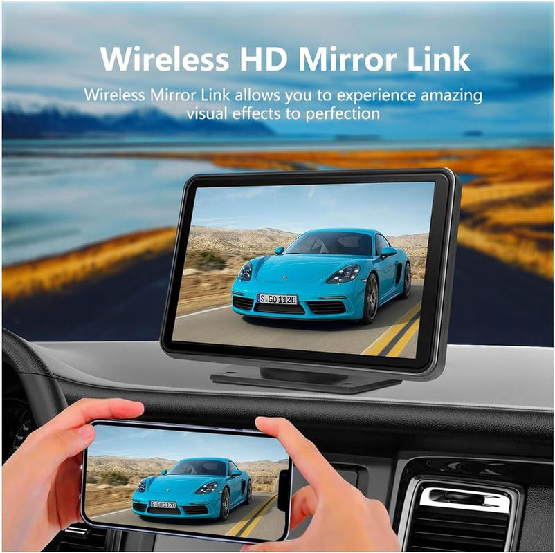 8.1"/ 7" Inch Portable Wireless Apple Carplay Screen and Android Auto, Car Video Players,Carplay Screen