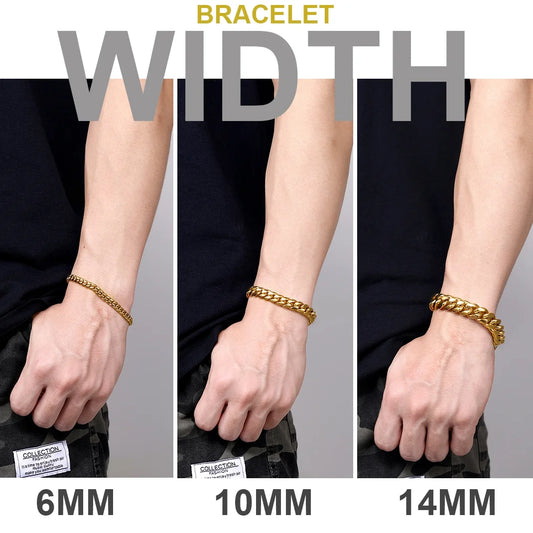 Bracelet for Men Chunky Cuban Bracelet 14MM 7.5 Inch Chain Bracelet Stainless Steel Gift for Him